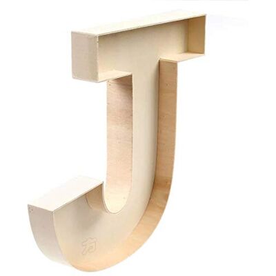 NC Lettres J faites à la main, en forme de J, 22 cm de haut, en bois d'ingénierie, lettres décoratives à remplir - Publicité NC Lettres J faites à la main, en forme de J, 22 cm de haut, en bois d'ingénierie, lettres décoratives à remplir - Publicité