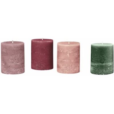 Loberon Virrans Lot de 4 Bougies Teintées dans la Masse Paraffinwachs, Multicolore - Publicité Loberon Virrans Lot de 4 Bougies Teintées dans la Masse Paraffinwachs, Multicolore - Publicité