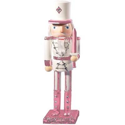 Ciao Casse-noisette Rose/Blanc - Décoration Noël - 24cm - Publicité Ciao Casse-noisette Rose/Blanc - Décoration Noël - 24cm - Publicité