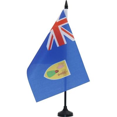 AZ FLAG Drapeau de Table Iles Turques-et-Caïques 21x14 cm Socle Plastique - Publicité AZ FLAG Drapeau de Table Iles Turques-et-Caïques 21x14 cm Socle Plastique - Publicité