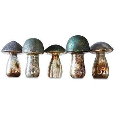 Loberon Grana Lot de 5 Champignons décoratifs Diverses Formes et Coloris Finitions appliquées à la Main, Multicolore - Publicité Loberon Grana Lot de 5 Champignons décoratifs Diverses Formes et Coloris Finitions appliquées à la Main, Multicolore - Publicité