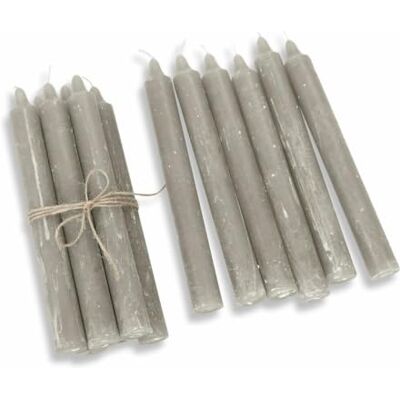 Loberon Bauceau Lot de 12 Bougies Teintées et inodores Finition Rustique, Taupe - Publicité Loberon Bauceau Lot de 12 Bougies Teintées et inodores Finition Rustique, Taupe - Publicité