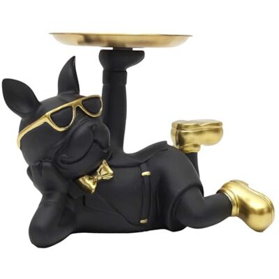 HOME DECO FACTORY HD0156 Statue Bulldog Noir Vide-Poche Objet Décoratif en Résine Rangement Clés et Bijoux Design Moderne Taille Unique Couleurs Noir et Or - Publicité HOME DECO FACTORY HD0156 Statue Bulldog Noir Vide-Poche Objet Décoratif en Résine Rangement Clés et Bijoux Design Moderne Taille Unique Couleurs Noir et Or - Publicité