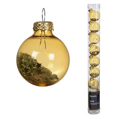 Kaemingk Lot de 9 boules de Noël en verre remplies d'étoiles 3 cm Petites boules de Noël pour Noël Décoration de sapin de Noël et décoration de sapin de Noël Or clair transparent - Publicité Kaemingk Lot de 9 boules de Noël en verre remplies d'étoiles 3 cm Petites boules de Noël pour Noël Décoration de sapin de Noël et décoration de sapin de Noël Or clair transparent - Publicité
