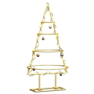 vidaXL Arbre de Noël en métal Doré 60 cm Acier Peint par Poudre, Arbre de Noël Moderne, déco Minimalist, Ornement saisonnier, Sculpture Chic pour Les fêtes - Publicité vidaXL Arbre de Noël en métal Doré 60 cm Acier Peint par Poudre, Arbre de Noël Moderne, déco Minimalist, Ornement saisonnier, Sculpture Chic pour Les fêtes - Publicité
