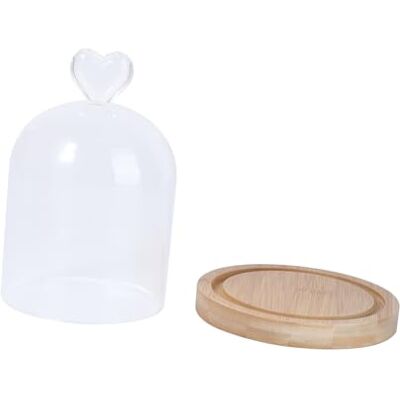 Amosfun Fleur Rose en Verre Pot De Cloche en Verre en Verre De Fleurs Séchées Daffichage avec Base Décor Boisé Pots De Sorts Cloche en Verre avec Socle Ancien Bambou Vitrine - Publicité Amosfun Fleur Rose en Verre Pot De Cloche en Verre en Verre De Fleurs Séchées Daffichage avec Base Décor Boisé Pots De Sorts Cloche en Verre avec Socle Ancien Bambou Vitrine - Publicité
