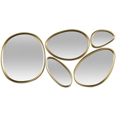 AltoBuy 5 miroirs muraux décoratifs aux Formes organiques avec Contour doré - Publicité AltoBuy 5 miroirs muraux décoratifs aux Formes organiques avec Contour doré - Publicité