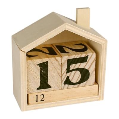 MÉGACRÉA Calendrier perpétuel en bois Maison 7,3 x 3,4 x 7, - Publicité MÉGACRÉA Calendrier perpétuel en bois Maison 7,3 x 3,4 x 7, - Publicité