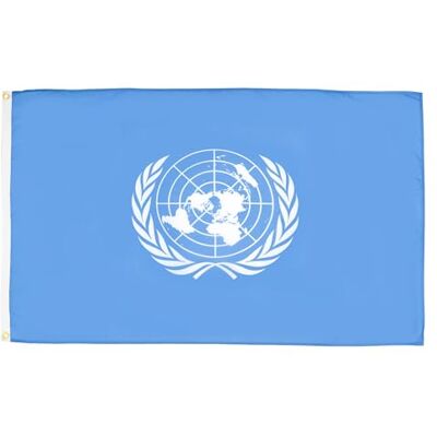 AZ FLAG Drapeau ONU 150x90 cm en Polyester Drapeau Des Nations Unies Avec Oeillets en Laiton Intégrés 80g - Publicité AZ FLAG Drapeau ONU 150x90 cm en Polyester Drapeau Des Nations Unies Avec Oeillets en Laiton Intégrés 80g - Publicité