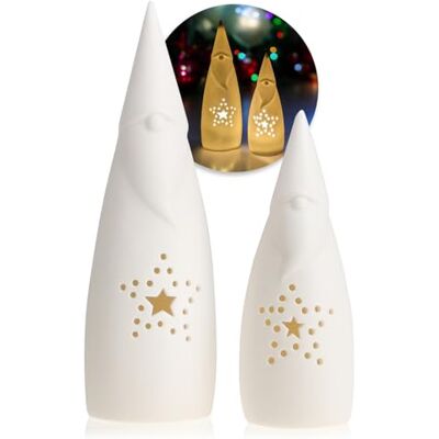 com-four ® 2X LED Père Noël avec minuterie, décoration en céramique support décoratif haut de gamme avec éclairage LED - Publicité com-four ® 2X LED Père Noël avec minuterie, décoration en céramique support décoratif haut de gamme avec éclairage LED - Publicité