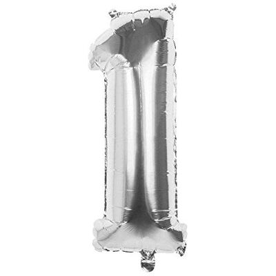 Boland 22031 Ballon gonflable chiffre 1 Argenté 86 cm - Publicité Boland 22031 Ballon gonflable chiffre 1 Argenté 86 cm - Publicité