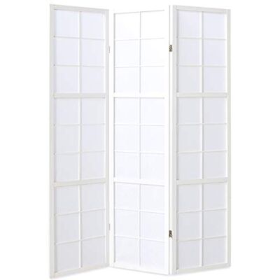Pegane - Shoji screen - Blanc - 3 panels - Room divider - Publicité Pegane - Shoji screen - Blanc - 3 panels - Room divider - Publicité