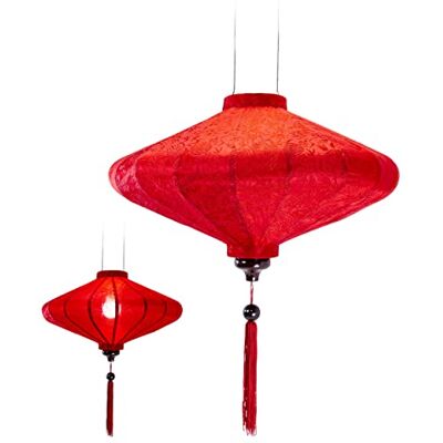 VO design Lampion Traditionnel Asiatique en Soie Rouge P, Diamètre Ø39cm Lanterne de Hoi an en Tissu, Bambou et Bois, Fait Main Décoration d'Asie et Artisanat du Vietnam (P20-R) - Publicité VO design Lampion Traditionnel Asiatique en Soie Rouge P, Diamètre Ø39cm Lanterne de Hoi an en Tissu, Bambou et Bois, Fait Main Décoration d'Asie et Artisanat du Vietnam (P20-R) - Publicité