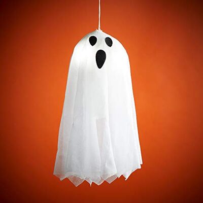 Lights4fun Fantôme Déco d’Halloween Suspendu de 35 cm avec LED Blanc Chaud pour Intérieur - Publicité Lights4fun Fantôme Déco d’Halloween Suspendu de 35 cm avec LED Blanc Chaud pour Intérieur - Publicité