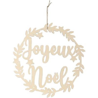 MÉGACRÉA Couronne en Bois Joyeux Noël 29 cm - Publicité MÉGACRÉA Couronne en Bois Joyeux Noël 29 cm - Publicité