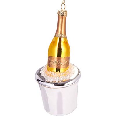 BRUBAKER Suspension pour Sapin de Noël Seau à Champagne Boule en Verre Soufflé Peinte à la Main Drôle & Originale Décoration Arbre de Noël 14,6 cm - Publicité BRUBAKER Suspension pour Sapin de Noël Seau à Champagne Boule en Verre Soufflé Peinte à la Main Drôle & Originale Décoration Arbre de Noël 14,6 cm - Publicité