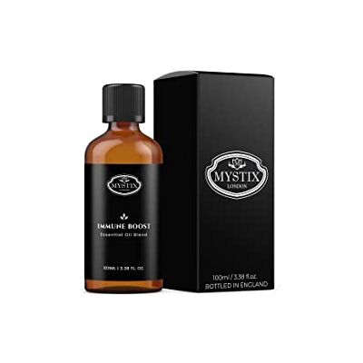 Mystic Moments Mystix London Mélange HE Boost Immunité 100ml Bergamote, pin et autres huiles donnent un arôme frais aux notes nettes et fraîches en diffusion. Publicité Mystic Moments Mystix London Mélange HE Boost Immunité 100ml Bergamote, pin et autres huiles donnent un arôme frais aux notes nettes et fraîches en diffusion. Publicité