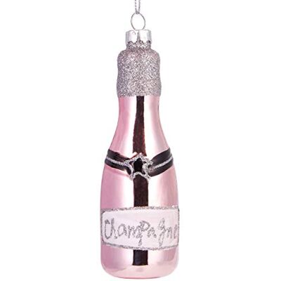 BRUBAKER Suspension pour Sapin de Noël Champagne Rosé Boule en Verre Soufflé Peinte à la Main Drôle & Originale Décoration Arbre de Noël 12,3 cm - Publicité BRUBAKER Suspension pour Sapin de Noël Champagne Rosé Boule en Verre Soufflé Peinte à la Main Drôle & Originale Décoration Arbre de Noël 12,3 cm - Publicité