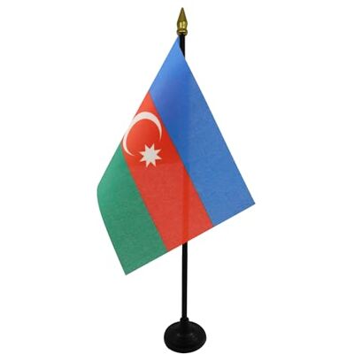 AZ FLAG Drapeau de Table Azerbaïdjan 15x10 cm Socle Plastique - Publicité AZ FLAG Drapeau de Table Azerbaïdjan 15x10 cm Socle Plastique - Publicité