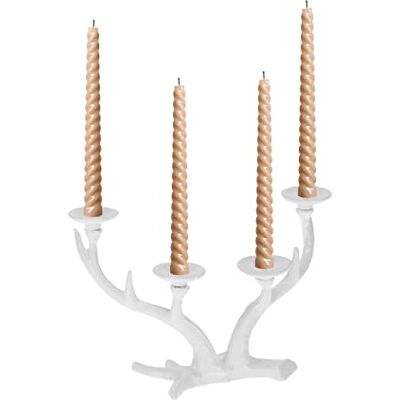 Relaxdays Chandelier en Bois de cerf, candélabre chandelle Ø 4 cm, Porte-Bougie Vintage en Fonte, Quatre Bras, Blanc - Publicité Relaxdays Chandelier en Bois de cerf, candélabre chandelle Ø 4 cm, Porte-Bougie Vintage en Fonte, Quatre Bras, Blanc - Publicité