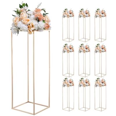 VEVOR Support Fleur Mariage Colonne Lot de 10 Support Fleur Centre Table Mariage 80 cm Présentoir Floral Rectangulaire pour Fêtes, Anniversaires, Décoration Intérieure, avec Panneau Métallique, Doré - Publicité VEVOR Support Fleur Mariage Colonne Lot de 10 Support Fleur Centre Table Mariage 80 cm Présentoir Floral Rectangulaire pour Fêtes, Anniversaires, Décoration Intérieure, avec Panneau Métallique, Doré - Publicité