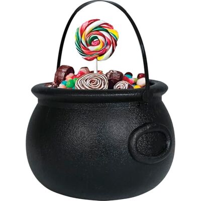 FIESTAS GUIRCA Chaudron Noir (16x20 cm) Décoration Halloween pour Récolte de Bonbons et Fêtes de Sorcières Idéal comme Panier ou Seau à Friandises Noir - Publicité FIESTAS GUIRCA Chaudron Noir (16x20 cm) Décoration Halloween pour Récolte de Bonbons et Fêtes de Sorcières Idéal comme Panier ou Seau à Friandises Noir - Publicité