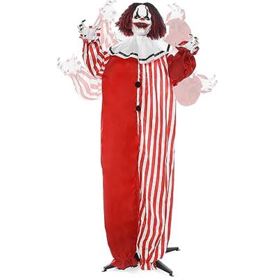 JOYIN Décoration de Clown effrayante pour Halloween 1727 cm avec Yeux LED et Son (Activation sonore - Publicité JOYIN Décoration de Clown effrayante pour Halloween 1727 cm avec Yeux LED et Son (Activation sonore - Publicité