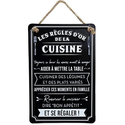STC Plaque Métal modèle Les Règles de la Cuisine - Publicité STC Plaque Métal modèle Les Règles de la Cuisine - Publicité
