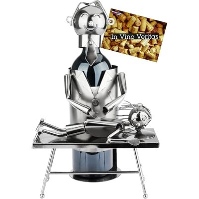 BRUBAKER Porte-Bouteille de Vin Physiothérapeute Sculpture en Métal pour Physiothérapie Cadeau pour Masseurs et Kinésithérapeutes Avec Carte Cadeau - Publicité BRUBAKER Porte-Bouteille de Vin Physiothérapeute Sculpture en Métal pour Physiothérapie Cadeau pour Masseurs et Kinésithérapeutes Avec Carte Cadeau - Publicité