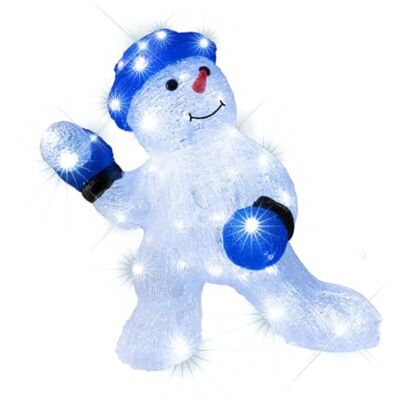 LEALIGHT blachere illumination Bonhomme de Neige Lumineux IP44 intérieur/extérieur – Personnage Acrylique avec Bonnet & Gants Bleus + Flash animé - Publicité LEALIGHT blachere illumination Bonhomme de Neige Lumineux IP44 intérieur/extérieur – Personnage Acrylique avec Bonnet & Gants Bleus + Flash animé - Publicité