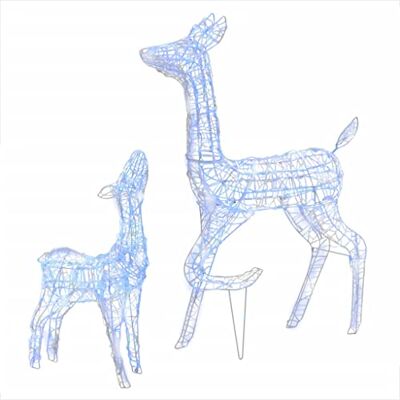 vidaXL Famille de Rennes de Décoration Rennes Lumineux Décoration de Noël Jardin Patio Arrière-Cour Extérieur Intérieur Acrylique 160 LED Bleues - Publicité vidaXL Famille de Rennes de Décoration Rennes Lumineux Décoration de Noël Jardin Patio Arrière-Cour Extérieur Intérieur Acrylique 160 LED Bleues - Publicité