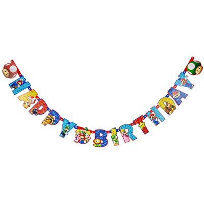 amscan - Nintendo Guirlande articulée Happy Birthday Personnalisable 190 x 18 cm Supermario, 11012019, Multicolore, Taglia Unica - Publicité amscan - Nintendo Guirlande articulée Happy Birthday Personnalisable 190 x 18 cm Supermario, 11012019, Multicolore, Taglia Unica - Publicité