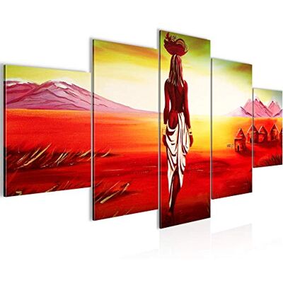 Tableau Afrique Massai 200 x 100 cm 5 Parties XXL Decoration Murale Dessin Coloré 001651a - Publicité Tableau Afrique Massai 200 x 100 cm 5 Parties XXL Decoration Murale Dessin Coloré 001651a - Publicité