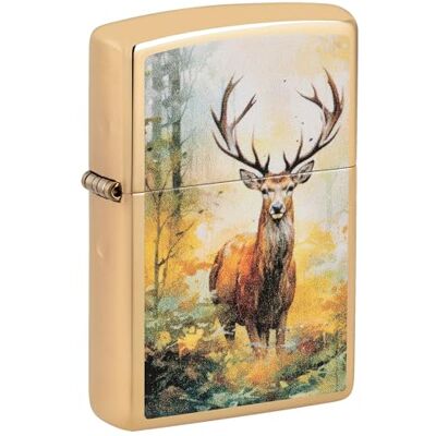 Zippo Briquet tempête – Design cerf Aquarelle – Or – Laiton hautement Poli – Image colorée – Rechargeable – Résistant au Vent – Boîte Cadeau – Fabriqué aux États-Unis - Publicité Zippo Briquet tempête – Design cerf Aquarelle – Or – Laiton hautement Poli – Image colorée – Rechargeable – Résistant au Vent – Boîte Cadeau – Fabriqué aux États-Unis - Publicité