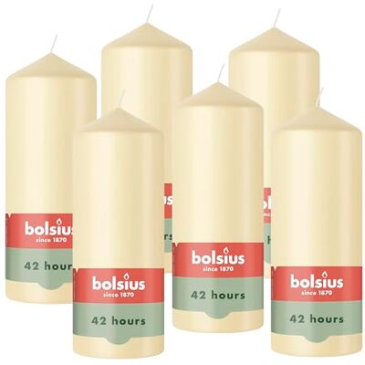 Bolsius Essentials Bougie Pilier Beige 15cm 6 Pièces Bougie Décorative Contient Cire Végétale Naturelle sans Huile de Palme - Publicité Bolsius Essentials Bougie Pilier Beige 15cm 6 Pièces Bougie Décorative Contient Cire Végétale Naturelle sans Huile de Palme - Publicité