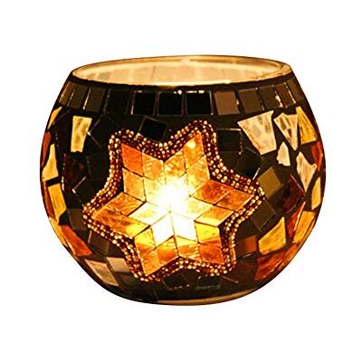Oriental riverkit Bougeoir en Verre Mosaïque, 10,5 x 7 cm, Mosaïque Photophore Craquelé Porte-Bougie Romantique, Bougeoir Fait Main en Verre Motif pour Décoration Intérieure, Jaune - Publicité Oriental riverkit Bougeoir en Verre Mosaïque, 10,5 x 7 cm, Mosaïque Photophore Craquelé Porte-Bougie Romantique, Bougeoir Fait Main en Verre Motif pour Décoration Intérieure, Jaune - Publicité