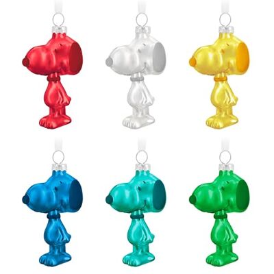 Hallmark Lot de 6 Figurines de Noël colorées en Verre Peanuts, décorations à Suspendre, Rouge, Blanc, Jaune, Bleu, Vert - Publicité Hallmark Lot de 6 Figurines de Noël colorées en Verre Peanuts, décorations à Suspendre, Rouge, Blanc, Jaune, Bleu, Vert - Publicité
