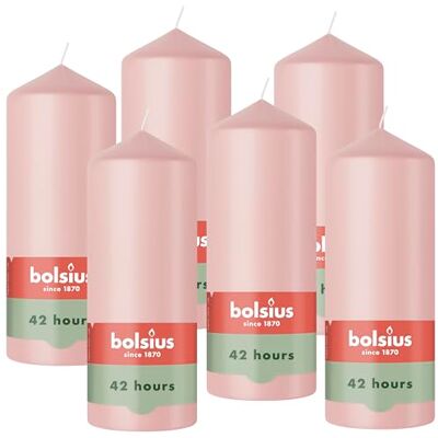Bolsius Essentials Bougie Pilier Pastel Rose- 15cm 6 Pièces Bougie Décorative Contient Cire Végétale Naturelle sans Huile de Palme - Publicité Bolsius Essentials Bougie Pilier Pastel Rose- 15cm 6 Pièces Bougie Décorative Contient Cire Végétale Naturelle sans Huile de Palme - Publicité