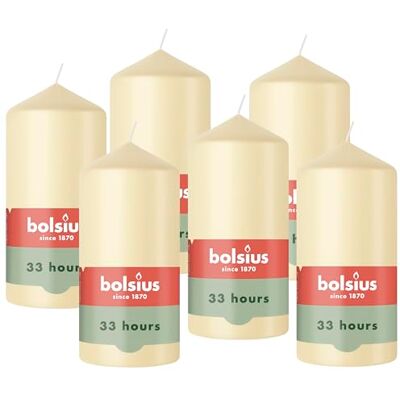 Bolsius Essentials Bougie Pilier Beige 12cm- 6 Pièces Bougie Décorative Contient Cire Végétale Naturelle sans Huile de Palme - Publicité Bolsius Essentials Bougie Pilier Beige 12cm- 6 Pièces Bougie Décorative Contient Cire Végétale Naturelle sans Huile de Palme - Publicité