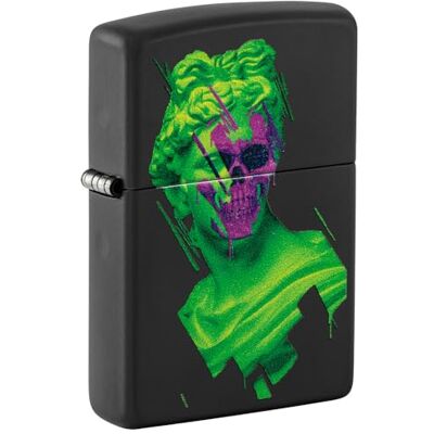 Zippo Briquet Tempête Skull Hellenism Noir Mat Effet Lumière Noire Rechargeable Réutilisable Design Coupe-Vent Coffret Cadeau Fabriqué aux États-Unis - Publicité Zippo Briquet Tempête Skull Hellenism Noir Mat Effet Lumière Noire Rechargeable Réutilisable Design Coupe-Vent Coffret Cadeau Fabriqué aux États-Unis - Publicité