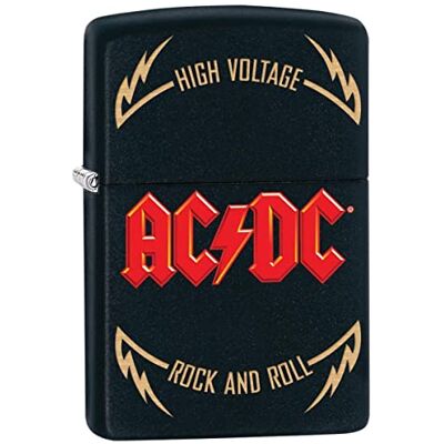 Zippo ACDC Black Mat 60005609 Briquet tempête à Essence Rechargeable dans Un Coffret Cadeau Haute qualité Normal Noir Mat - Publicité Zippo ACDC Black Mat 60005609 Briquet tempête à Essence Rechargeable dans Un Coffret Cadeau Haute qualité Normal Noir Mat - Publicité
