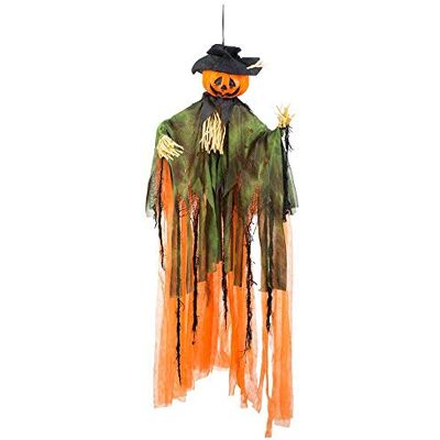 Boland Décoration à suspendre épouvantail citrouille Halloween 1 m Vert Taille Unique - Publicité Boland Décoration à suspendre épouvantail citrouille Halloween 1 m Vert Taille Unique - Publicité
