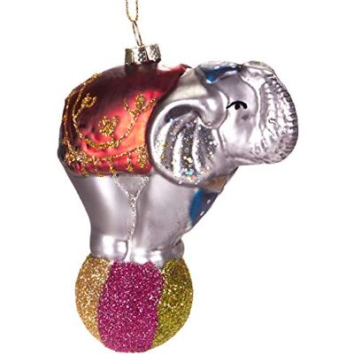 BRUBAKER Suspension pour Sapin de Noël Éléphant de Cirque Multicolore Boule en Verre Soufflé Peinte à la Main Drôle & Originale Décoration Arbre de Noël 10,7 cm - Publicité BRUBAKER Suspension pour Sapin de Noël Éléphant de Cirque Multicolore Boule en Verre Soufflé Peinte à la Main Drôle & Originale Décoration Arbre de Noël 10,7 cm - Publicité