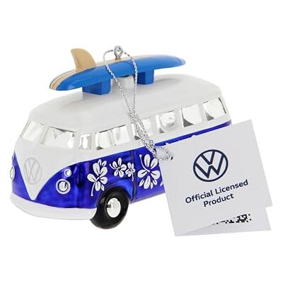 BRISA VW Collection Volkswagen T1 Samba Bus décorations de Noël & décoration en Verre en boîte Cadeau (Bleu avec Arbre) - Publicité BRISA VW Collection Volkswagen T1 Samba Bus décorations de Noël & décoration en Verre en boîte Cadeau (Bleu avec Arbre) - Publicité