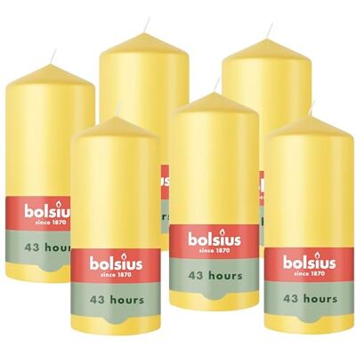 Bolsius – Essentials – Bougie cylindrique lisse – jaune – 13 cm – Bougies décoratives – Contient de la cire végétale naturelle – Sans huile de palm - Publicité Bolsius – Essentials – Bougie cylindrique lisse – jaune – 13 cm – Bougies décoratives – Contient de la cire végétale naturelle – Sans huile de palm - Publicité