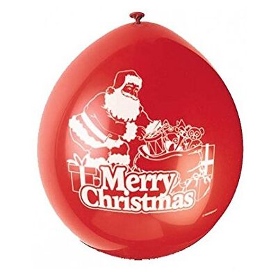 Unique 204,0999.2 – Lot de 10 ballons de Noël en latex Motif Père Noël - Publicité Unique 204,0999.2 – Lot de 10 ballons de Noël en latex Motif Père Noël - Publicité