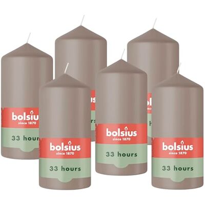 Bolsius Essentials Bougie Pilier Pastel Taupe- 12cm 6 Pièces Bougie Décorative Contient Cire Végétale Naturelle sans Huile de Palme - Publicité Bolsius Essentials Bougie Pilier Pastel Taupe- 12cm 6 Pièces Bougie Décorative Contient Cire Végétale Naturelle sans Huile de Palme - Publicité