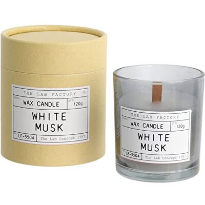 Linnea Bougie parfumée Senteur Musc Blanc Lab Factory avec Son étui Carton - Publicité Linnea Bougie parfumée Senteur Musc Blanc Lab Factory avec Son étui Carton - Publicité