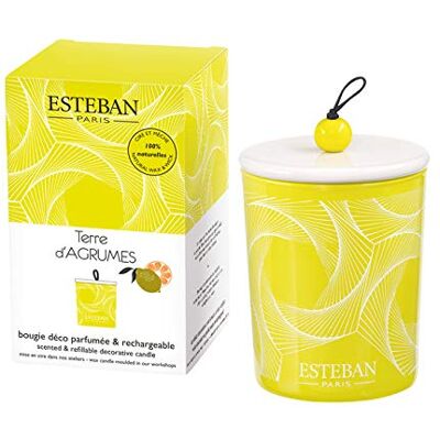 Esteban Bougie parfumée décorative et Rechargeable Terre d'agrumes - Publicité Esteban Bougie parfumée décorative et Rechargeable Terre d'agrumes - Publicité