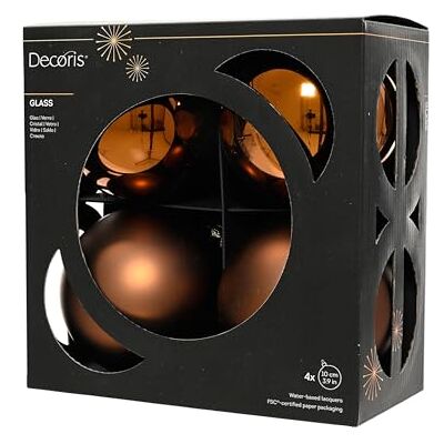 Kaemingk Sfera Vetro D10cm 4pz Mix Espresso Opaco E Lucido - Publicité Kaemingk Sfera Vetro D10cm 4pz Mix Espresso Opaco E Lucido - Publicité